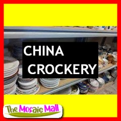 Assorted halved crockery pieces including mugs, jugs, vases, and found objects – mosaic-ready from OzMOSaics | The Mosaic Mall