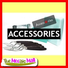 Mosaic Accessories to make mosaics. Files, tweezers, sponges, grouting accessories, files, bags, baggies, spatulas, notched spreaders, grout floats, dispensers, icing bags, piping bags and more. Australia 