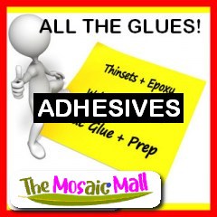 Mosaic adhesives and glue for mosaic art and craft in Australia. A wide range including pva, Weldbond,  Prep Australia, Thinset, Cement based adhesvies, silicone, epoxy paste and more!