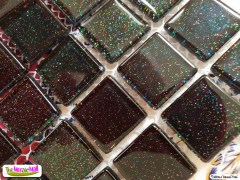 G006 - Black Silvery Night Glitter Glass Mosaic tile | The Mosaic Mall